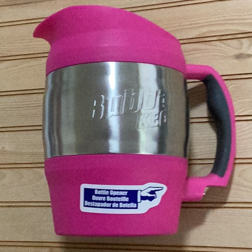 Bubba Keg Barbie Bubblegum Pink & Silver Bottle Opener Drink Dispenser Pitcher